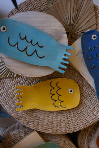 SET OF SIX CERAMIC FISH PLATES