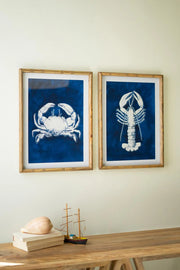 SET OF TWO CRUSTATION PRINTS UNDER GLASS