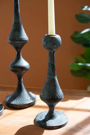 SET OF THREE METAL CANDLE TOWERS