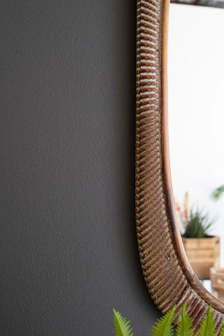 CARVED WOODEN FRAMED MIRROR