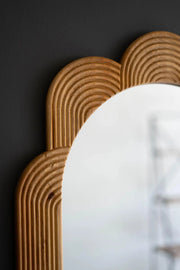 GROOVED WOOD FRAMED MIRROR