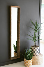 RECYCLED WOOD SHADOW BOX FRAMED MIRROR