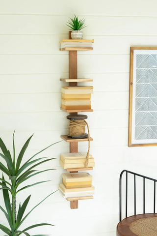 ACACIA WOOD SIX TIERED VERTICAL SHELF