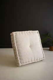 SQUARE BOUCLE FLOOR CUSHION - PEARL
