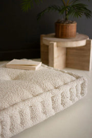 SQUARE BOUCLE FLOOR CUSHION - PEARL