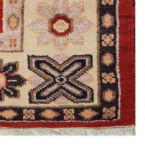 Rugsotic Carpets Hand Knotted Afghan Wool And Silk  Area Rug Oriental Kazak