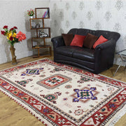 Rugsotic Carpets Hand Knotted Afghan Wool And Silk  Area Rug Oriental Kazak