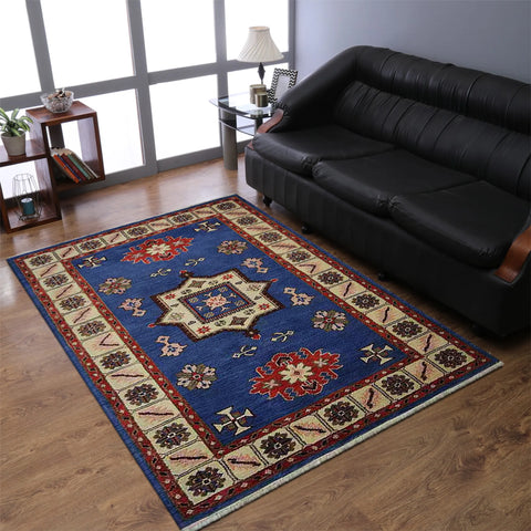 Rugsotic Carpets Hand Knotted Afghan Wool And Silk  Area Rug Oriental Kazak