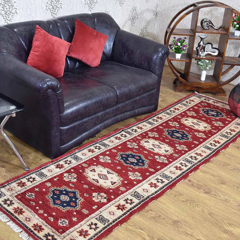 Rugsotic Carpets Hand Knotted Afghan Wool And Silk  Area Rug Oriental Kazak