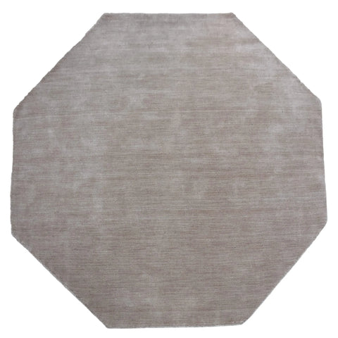 Rugsotic Carpets Hand Knotted Loom Wool Octagon Area Rug Solid
