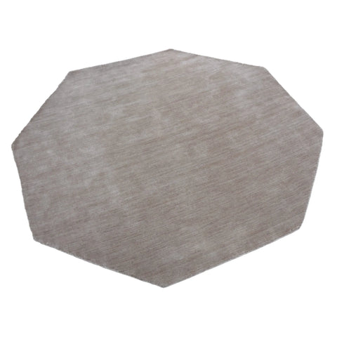 Rugsotic Carpets Hand Knotted Loom Wool Octagon Area Rug Solid