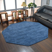 Rugsotic Carpets Hand Knotted Loom Wool Octagon Area Rug Solid