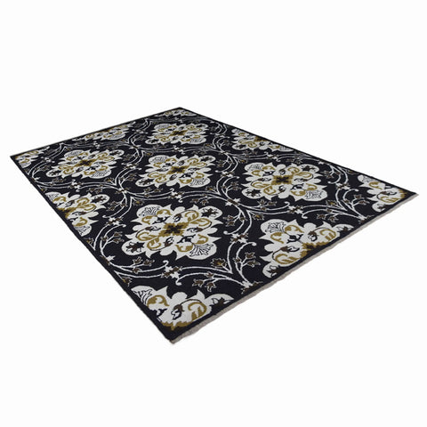 Rugsotic Carpets Hand Knotted Sumak Wool Area Rug Floral