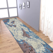 Rugsotic Carpets Hand Knotted Wool 2'6''x10' Runner Area Rug Abstract