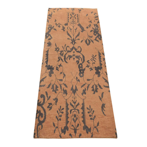 Rugsotic Carpets Hand Knotted Wool 2'6''x10' Runner Area Rug Floral