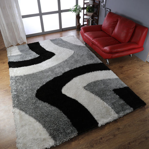 Rugsotic Carpets Hand Tufted Shag Polyester Area Rug Contemporary