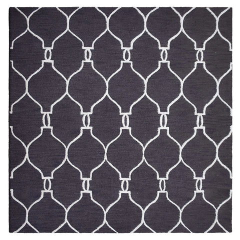 Rugsotic Carpets Hand Tufted Wool Square Area Rug Geometric