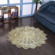 Rugsotic Carpets Hand Woven Jute Round Eco-friendly Area Rug Oriental