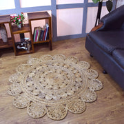 Rugsotic Carpets Hand Woven Jute Round Eco-friendly Area Rug Oriental