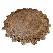 Rugsotic Carpets Hand Woven Jute Round Eco-friendly Area Rug Oriental