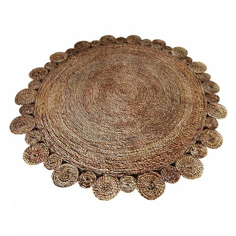 Rugsotic Carpets Hand Woven Jute Round Eco-friendly Area Rug Oriental
