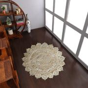 Rugsotic Carpets Hand Woven Jute Round Eco-friendly Area Rug Oriental