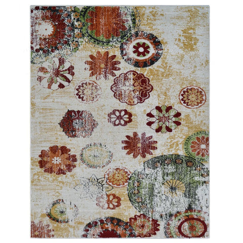 Rugsotic Carpets Machine Woven Heatset Polypropylene Area Rug Floral