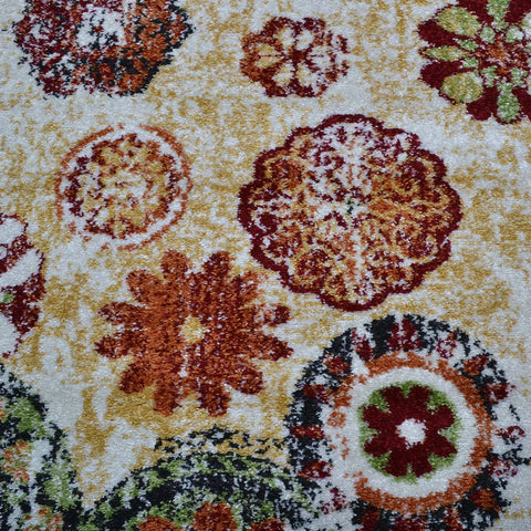 Rugsotic Carpets Machine Woven Heatset Polypropylene Area Rug Floral
