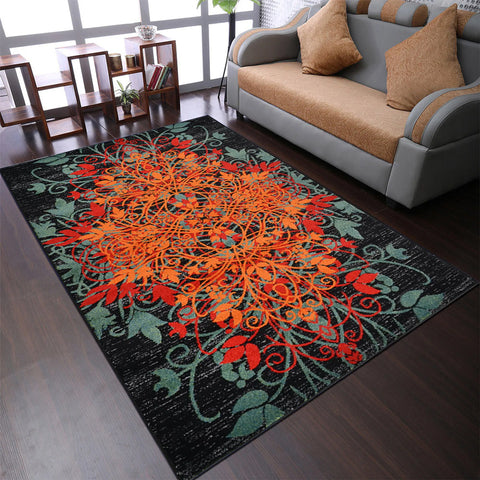Rugsotic Carpets Machine Woven Heatset Polypropylene Area Rug Floral