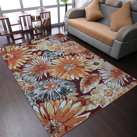 Rugsotic Carpets Machine Woven Heatset Polypropylene Area Rug Floral