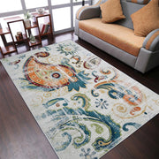 Rugsotic Carpets Machine Woven Heatset Polypropylene Area Rug Floral