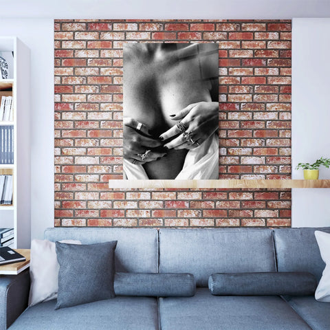 Erotica Covered Breast Glass Wall Art