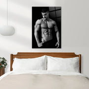 Erotica Model Pose Glass Wall Art