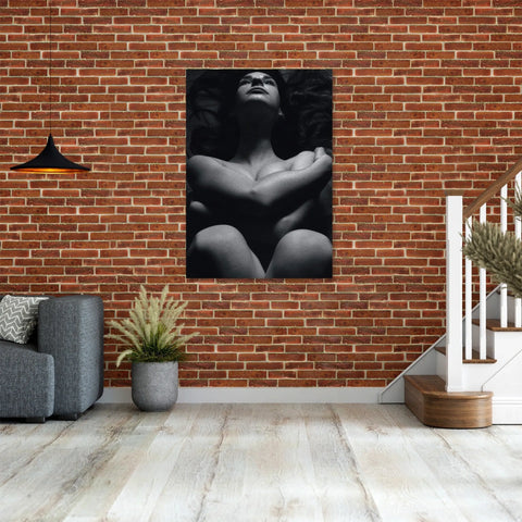Erotica Self Hug Glass Wall Art