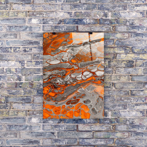 Fire Marble Glass Wall Art