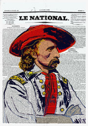 General Custer Newspaper Glass Wall Art