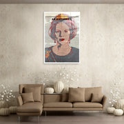 Queen Beatrix Newspaper Glass Wall Art