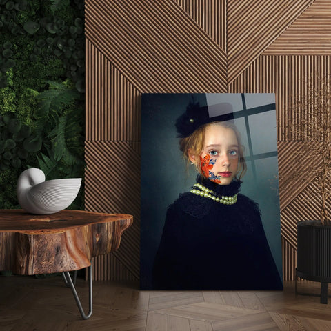 Victorian Teenage Girl Glass Wall Art