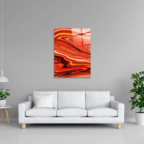 Volcano Marble Glass Wall Art
