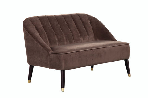 Deco Brown Button Tufted Upholstered Bench