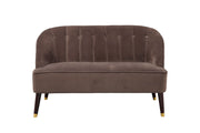 Deco Brown Button Tufted Upholstered Bench