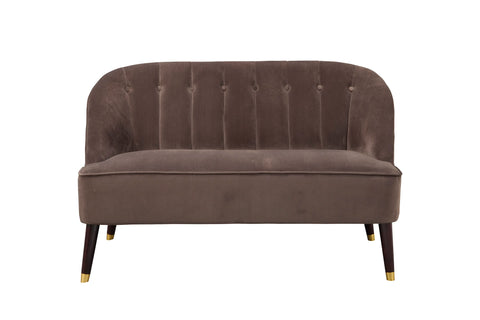 Deco Brown Button Tufted Upholstered Bench