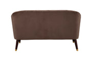 Deco Brown Button Tufted Upholstered Bench