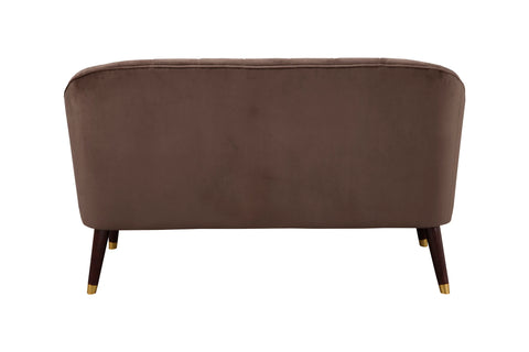 Deco Brown Button Tufted Upholstered Bench
