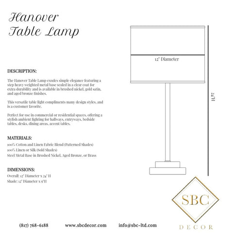 HANOVER TABLE LAMP