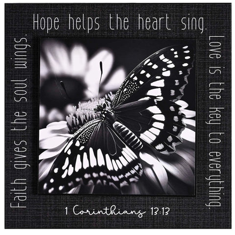 11 Stacked Wall Plaque Butterfly Faith Hope