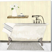 Farmhouse Bath I Gray & Yellow 2-Tub by Tara Reed, Canvas Art