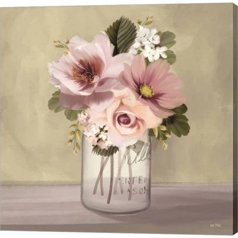 Pink Mason Jar Floral by House Fenway, Canvas Art