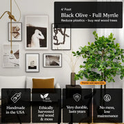 Handmade 4' Italian Black Olive Leaf Artificial Tree