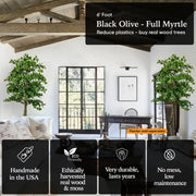 Handmade 6' Italian Black Olive Leaf Artificial Tree